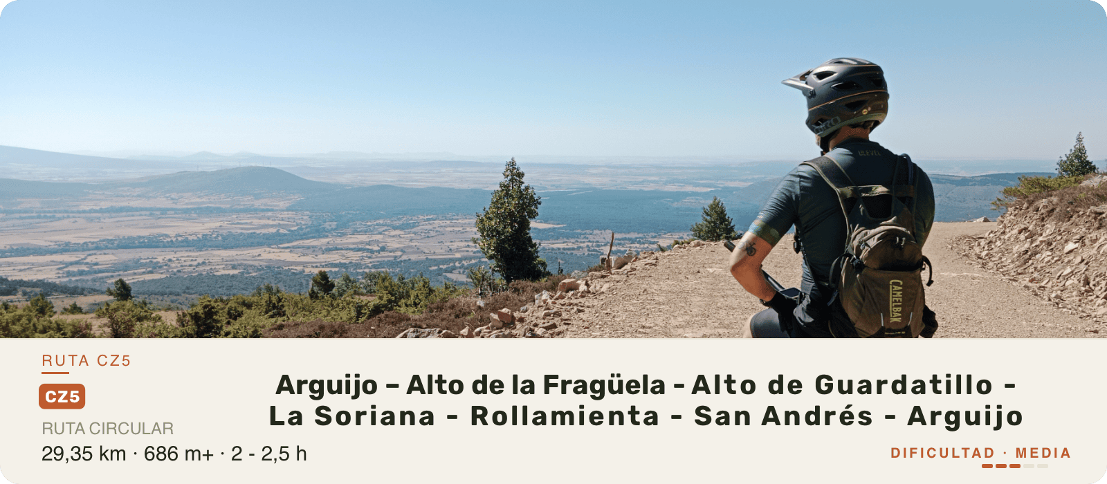Rutas MTB fáciles: CZ5 gravel por el Valle del Razón desde Arguijo, Soria