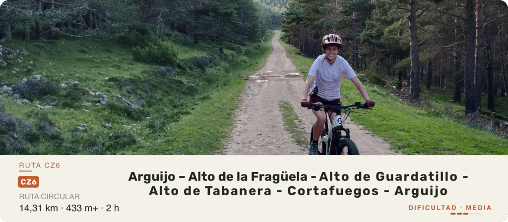 Ciclista en la ruta MTB y gravel CZ6 entre Arguijo y Guardatillo, Soria